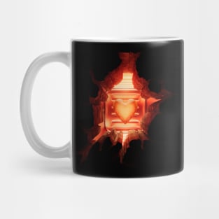 Burning Heart  Anamorphic Illusion Mug